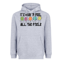 Heather Grey ıt's okay to feel all the feels Heavyweight Hoodie - MaliasSmallBusiness