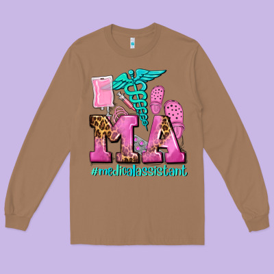 M A Medical Assistant Long Sleeve Tee Designed By Adodesignshop