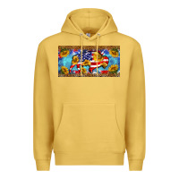 Antique Gold bison amerıcan flag  license plate template Premium Hoodie - BarkalooDesign