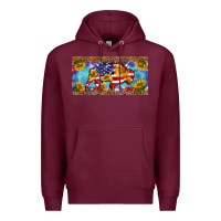 Burgundy bison amerıcan flag  license plate template Premium Hoodie - BarkalooDesign