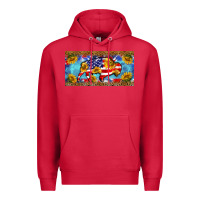 Cardinal bison amerıcan flag  license plate template Premium Hoodie - BarkalooDesign