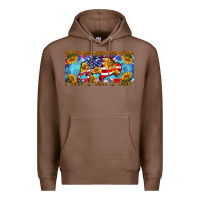Chestnut bison amerıcan flag  license plate template Premium Hoodie - BarkalooDesign