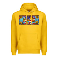 Lemon bison amerıcan flag  license plate template Premium Hoodie - BarkalooDesign