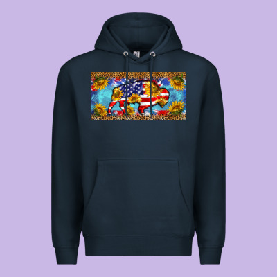 Bison Amerıcan Flag  License Plate Template Premium Hoodie Designed By Barkaloodesign