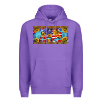 Purple bison amerıcan flag  license plate template Premium Hoodie - BarkalooDesign