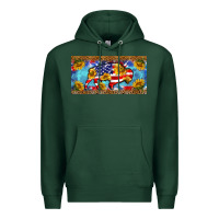 Sports Green bison amerıcan flag  license plate template Premium Hoodie - BarkalooDesign
