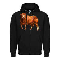 Black red angus bull Zipper Hoodie - LillyAllenDesigns