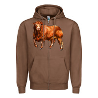 Chestnut red angus bull Zipper Hoodie - LillyAllenDesigns