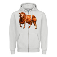 Dove Grey red angus bull Zipper Hoodie - LillyAllenDesigns
