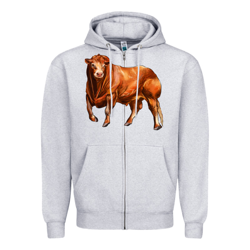 Red Angus Bull Zipper Hoodie by LillyAllenDesigns | Teevron