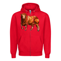 Red red angus bull Zipper Hoodie - LillyAllenDesigns