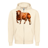 Sandshell red angus bull Zipper Hoodie - LillyAllenDesigns