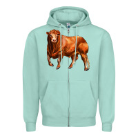 Seafoam red angus bull Zipper Hoodie - LillyAllenDesigns