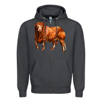 Smoke red angus bull Zipper Hoodie - LillyAllenDesigns