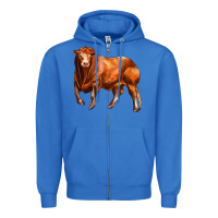 True Royal red angus bull Zipper Hoodie - LillyAllenDesigns
