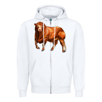 White red angus bull Zipper Hoodie - LillyAllenDesigns