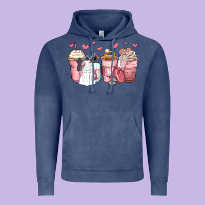 Wedding Bride Coffee Cups Vintage Hoodie Designed By Zillion Design Studio