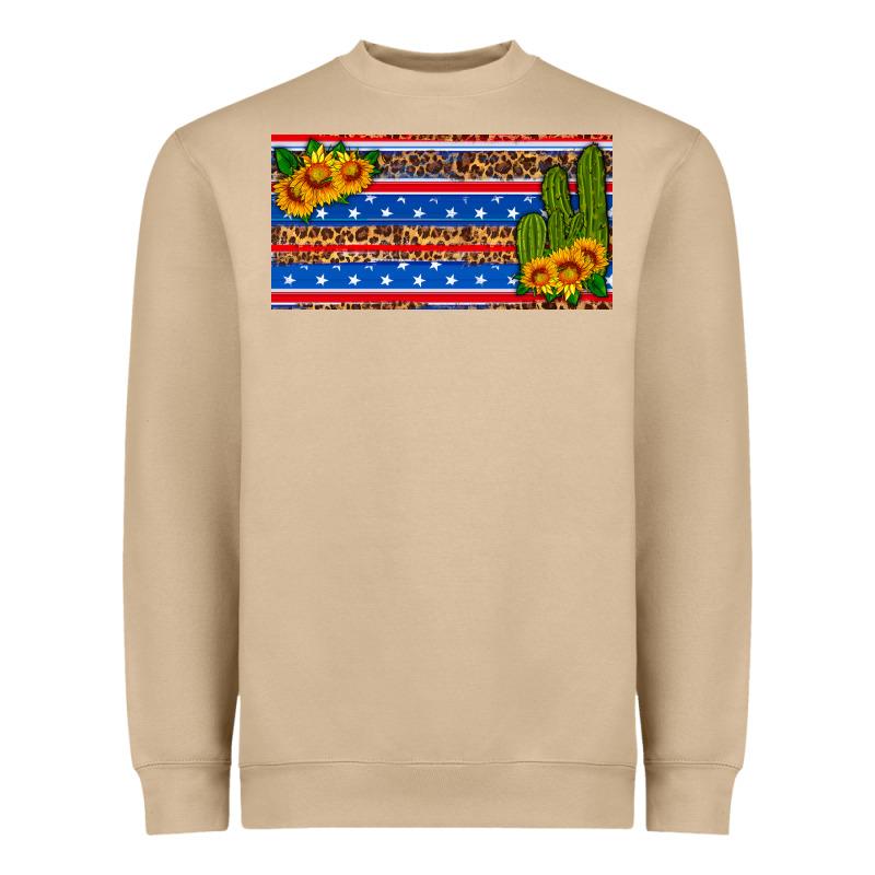 Usa Sunflower And Cactus License Plate Heavyweight Sweatshirt by HRA Design Shop | Teevron