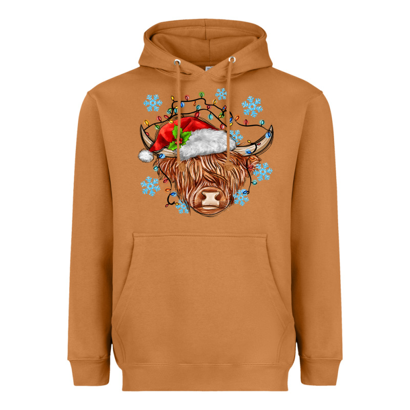 Christmas Cow Heavyweight Hoodie by MaliasSmallBusiness | Teevron