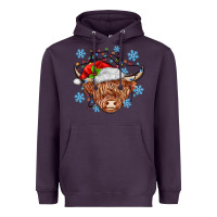 Plum christmas cow Heavyweight Hoodie - MaliasSmallBusiness