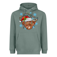 Sage christmas cow Heavyweight Hoodie - MaliasSmallBusiness