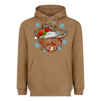 Toasted Coconut christmas cow Heavyweight Hoodie - MaliasSmallBusiness