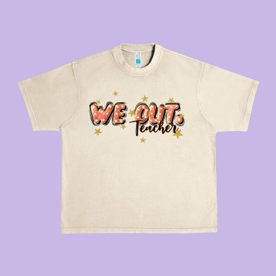 We Out Teacher Urban Heavy Tee Designed By Jahusdesignshop