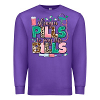 Purple slingin' pills to pay the bills Premium Sweatshirt - MaliasSmallBusiness