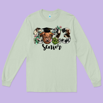 Highland Cow 2023 Long Sleeve Tee Designed By Jahusdesignshop