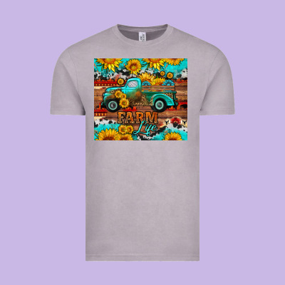 Western Farm Life Truck Sunflowers  Mousepad Vintage Tee Designed By Hra Design Shop