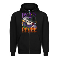 Black Read in peace Halloween Zipper Hoodie - NancyCooperArtShop