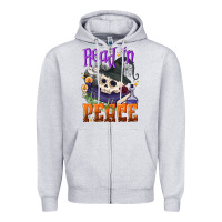 Heather Grey Read in peace Halloween Zipper Hoodie - NancyCooperArtShop
