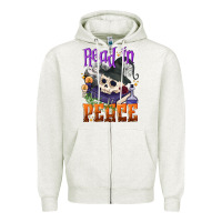 Oatmeal Heather Read in peace Halloween Zipper Hoodie - NancyCooperArtShop