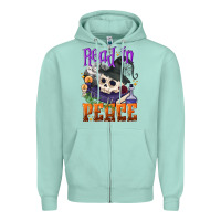 Seafoam Read in peace Halloween Zipper Hoodie - NancyCooperArtShop