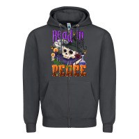 Smoke Read in peace Halloween Zipper Hoodie - NancyCooperArtShop
