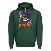Sports Green Read in peace Halloween Zipper Hoodie - NancyCooperArtShop