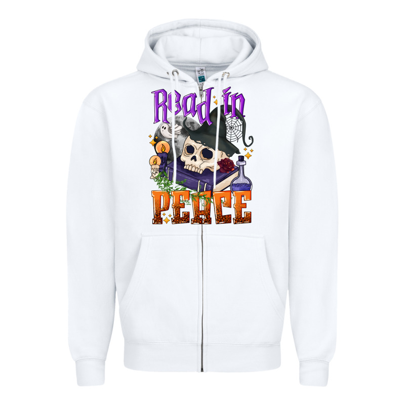 Read In Peace Halloween Zipper Hoodie by NancyCooperArtShop | Teevron