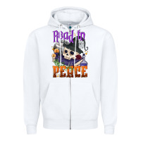 White Read in peace Halloween Zipper Hoodie - NancyCooperArtShop