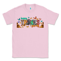 Bubblegum Pink Happy thanksgiving Classic Tee - CowhideDigitalArt