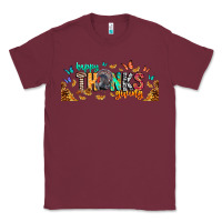 Burgundy Happy thanksgiving Classic Tee - CowhideDigitalArt