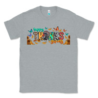 Heather Grey Happy thanksgiving Classic Tee - CowhideDigitalArt