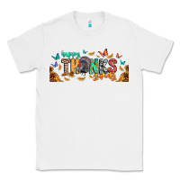 White Happy thanksgiving Classic Tee - CowhideDigitalArt