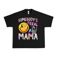 Black somebody's feral mama Urban Heavy Tee - JahusDesignShop