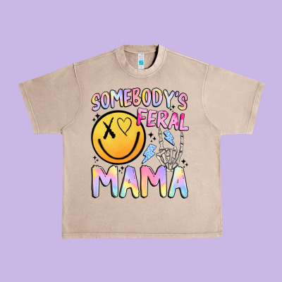 Somebody's Feral Mama Urban Heavy Tee Designed By Jahusdesignshop