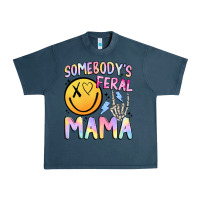 Midnight Navy somebody's feral mama Urban Heavy Tee - JahusDesignShop