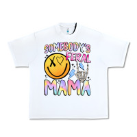White somebody's feral mama Urban Heavy Tee - JahusDesignShop