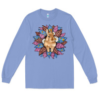 Colony Blue easter leopard bunny sunflower Long Sleeve Tee - Artiststas