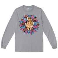 Heather Grey easter leopard bunny sunflower Long Sleeve Tee - Artiststas