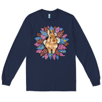 Navy easter leopard bunny sunflower Long Sleeve Tee - Artiststas