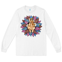 White easter leopard bunny sunflower Long Sleeve Tee - Artiststas